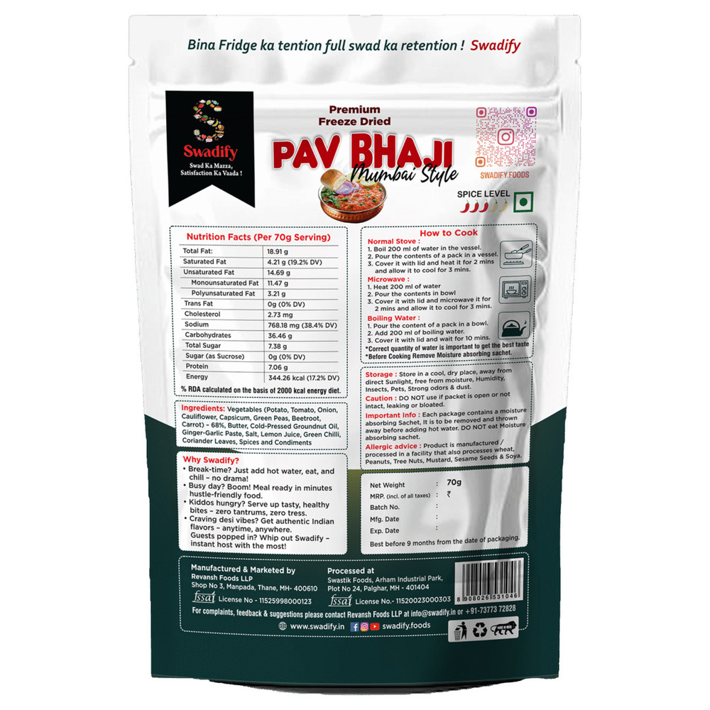Pav Bhaji (Freeze dried food)