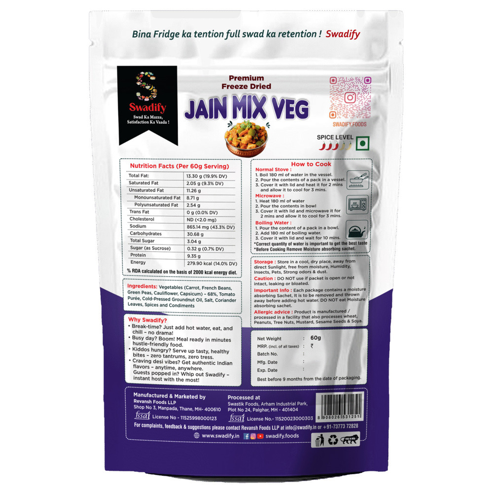 Jain Mix Veg(Freeze dried food)