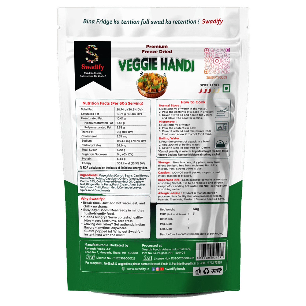 Veggie Handi (Freeze Dried Foods) - Feature: High Quality