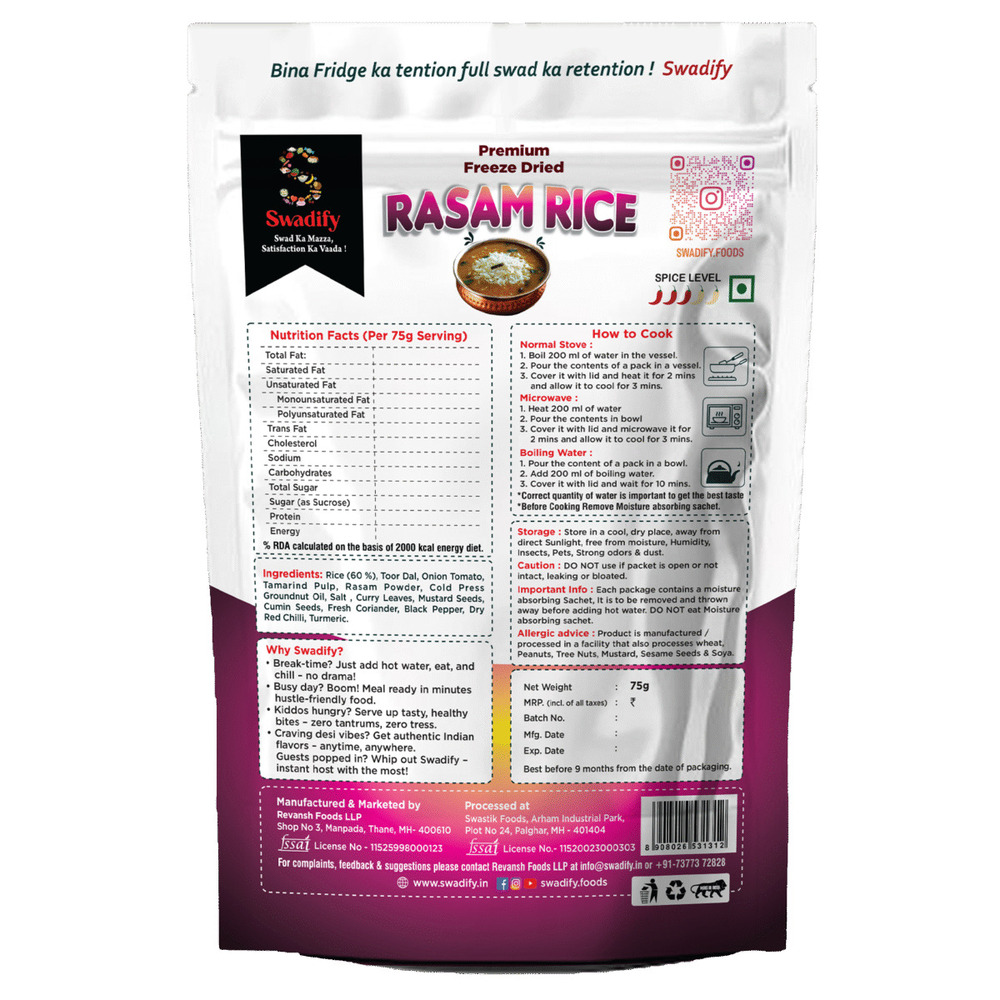 Rasam Rice(Freeze dried food)