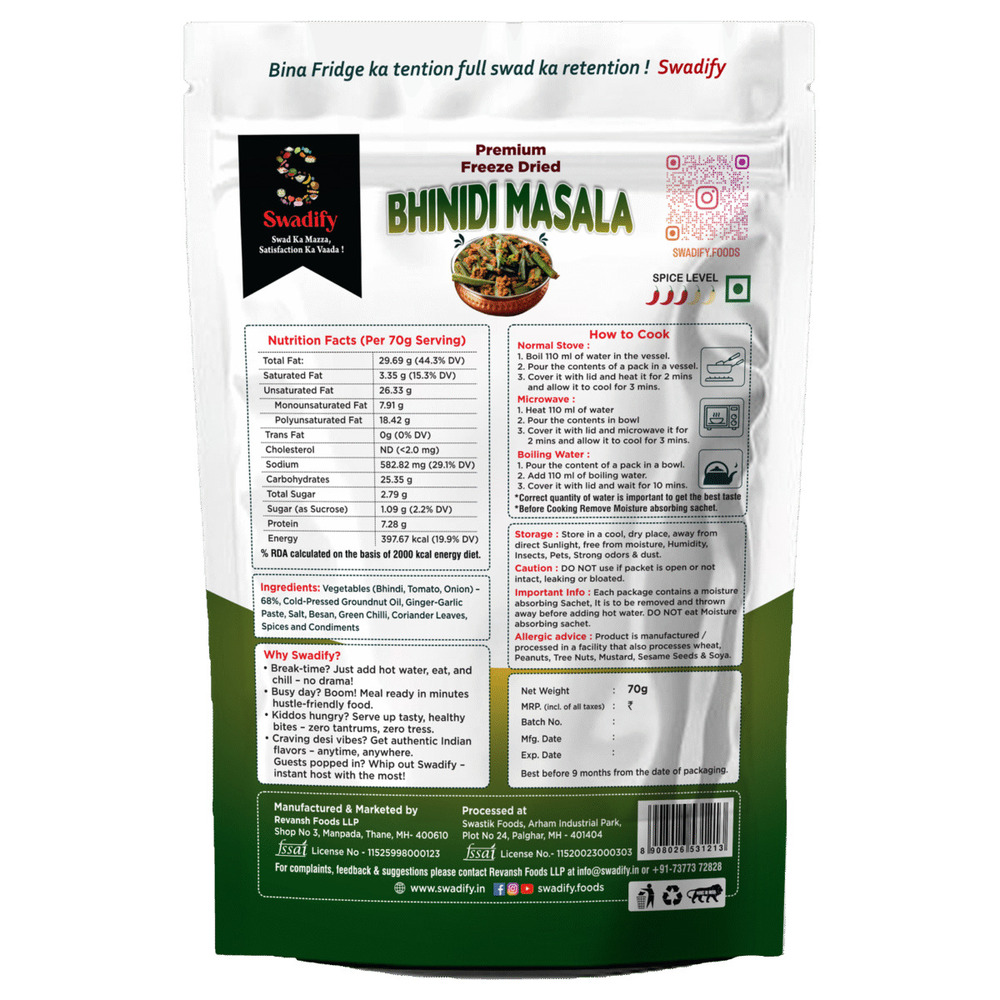 Bhindi Sabji (Freeze dried food)