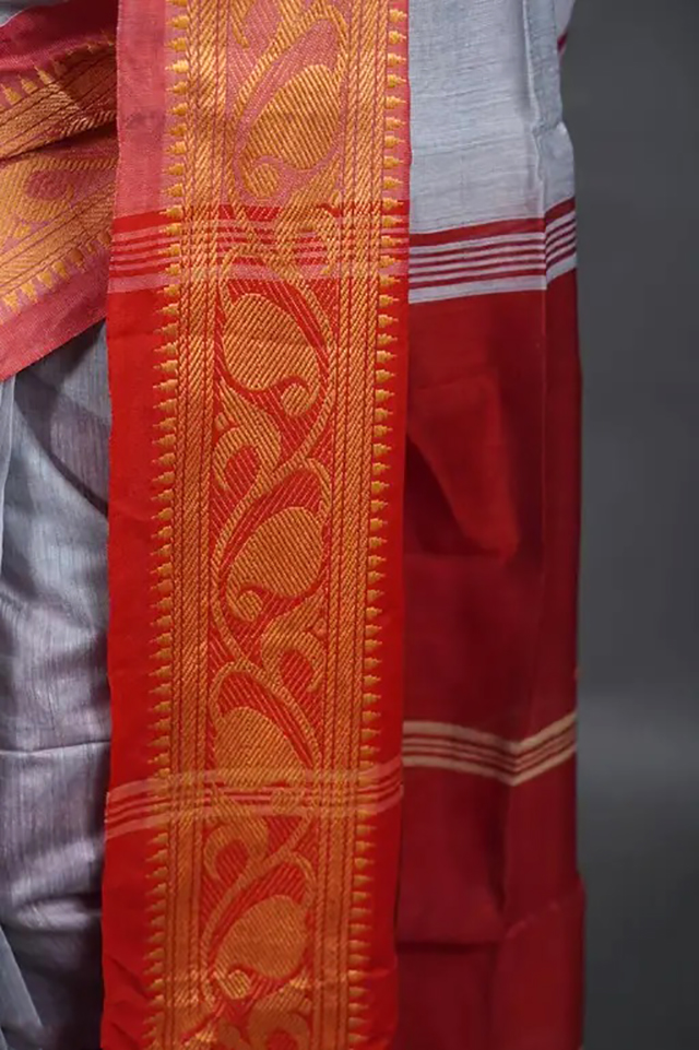 Grey Color Bangladeshi Handloom Saree