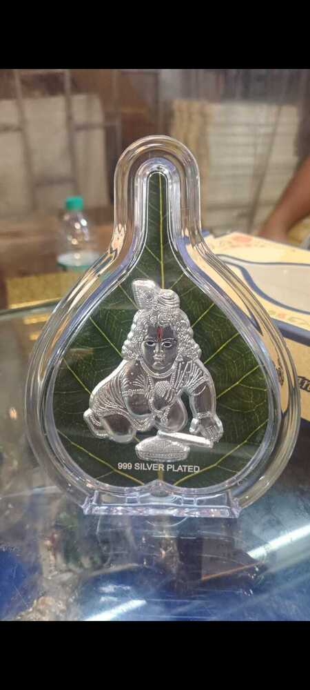 Silver Leaf Paan Stand - Height: Approx. 18 Inches Inch (In)