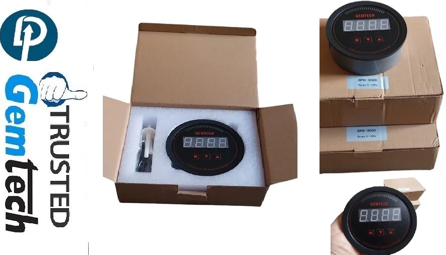 GEMTECH I Series 3000 Digital Pressure Gauge Range: 0 to 0.060 KPA