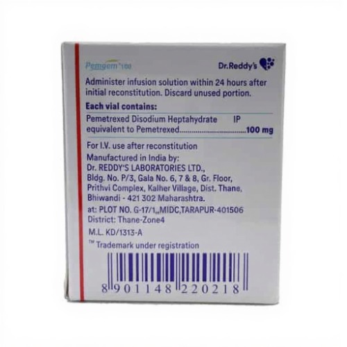 Pemgem 100 Mg Injection - Physical Form: Powder