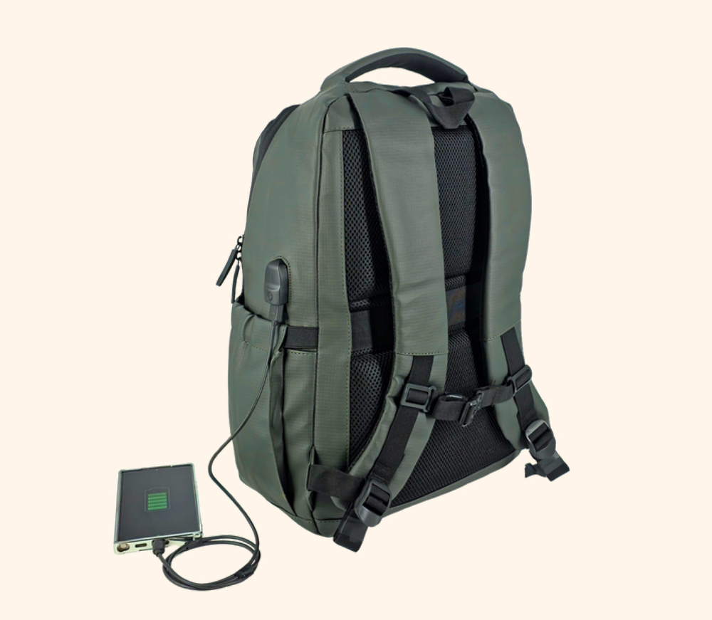 Linea Olive Green And Dark Grey Laptop Bag