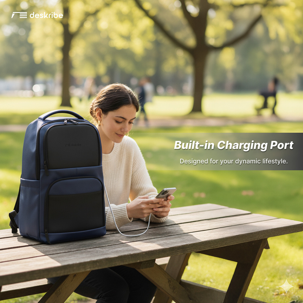 Blue Waterproof Matte Polyester Laptop Bag