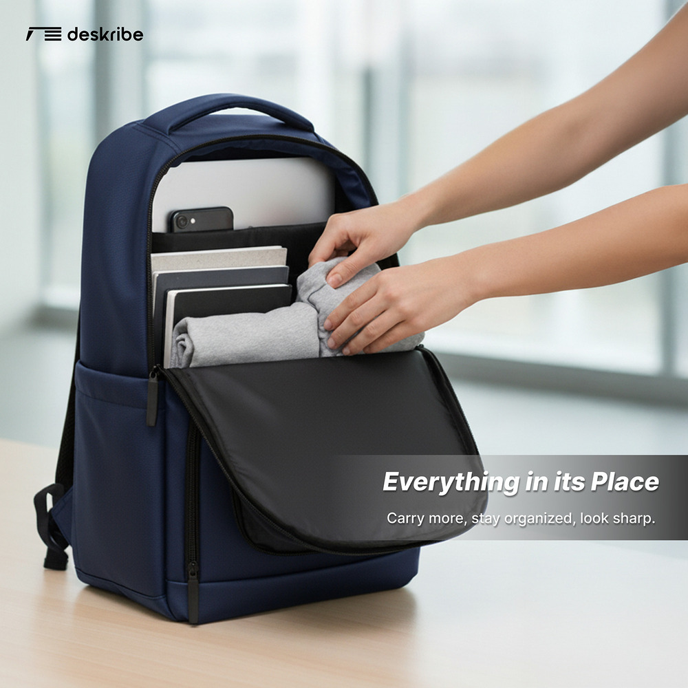 Blue Waterproof Matte Polyester Laptop Bag