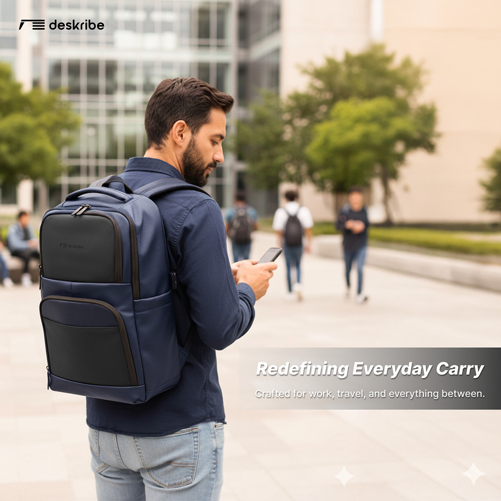 Blue Waterproof Matte Polyester Laptop Bag