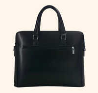 Black Structured Laptop Sleeve With Hardware Detailing