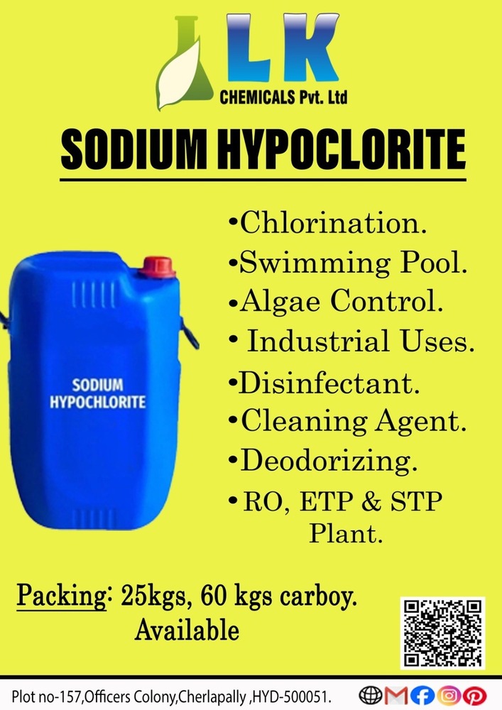 Sodium Hypochlorite - Cas No: 000