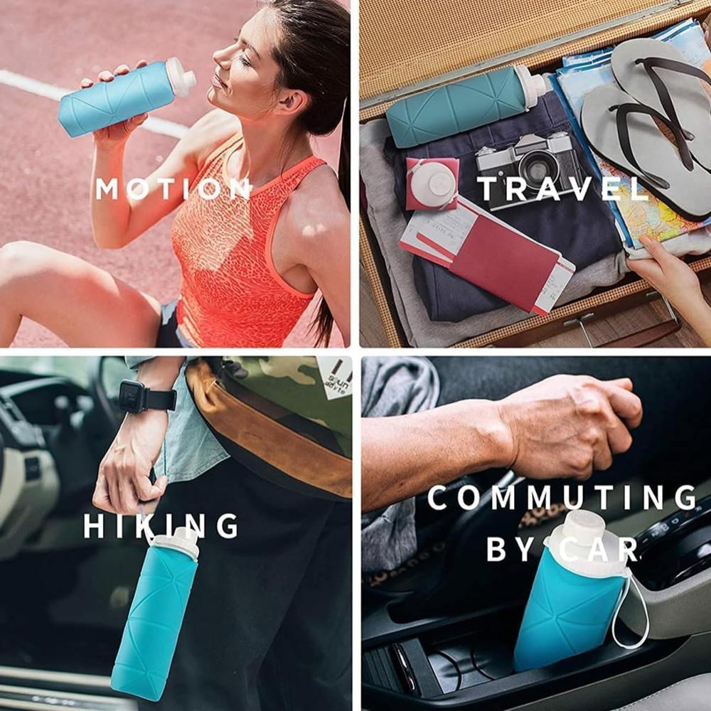 Silicone Foldable Sports Water Bottle 
