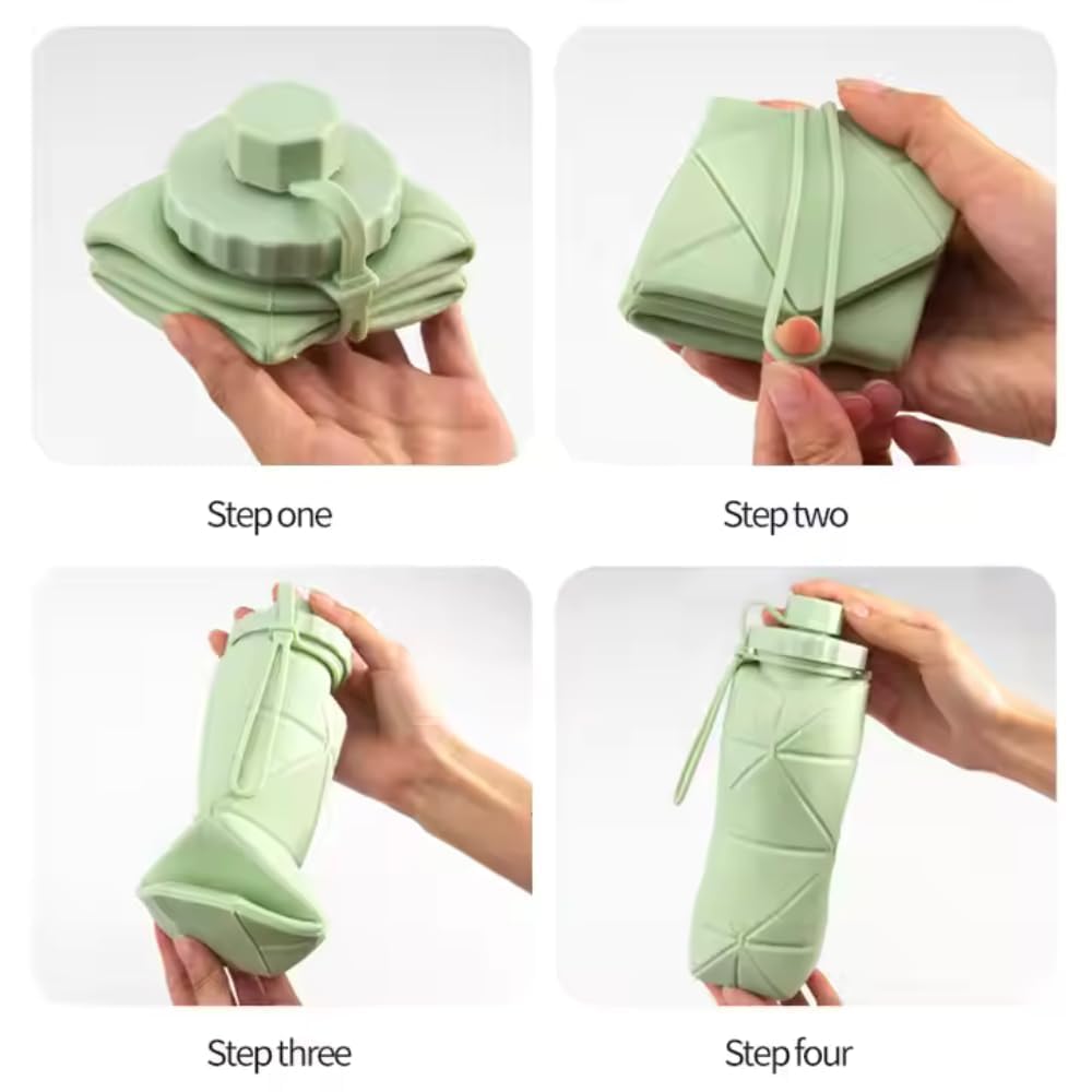 Silicone Foldable Sports Water Bottle 