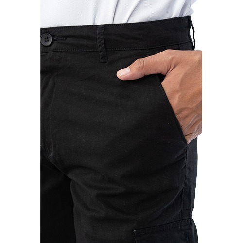 6 Pocket Black Cargo Shorts