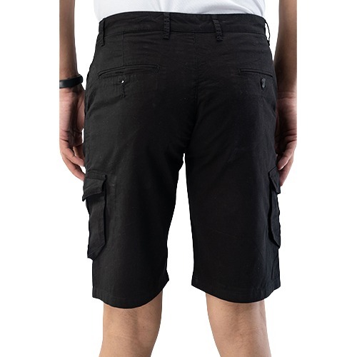 6 Pocket Black Cargo Shorts