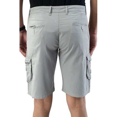 6 Pocket Grey Cotton Cargo Shorts