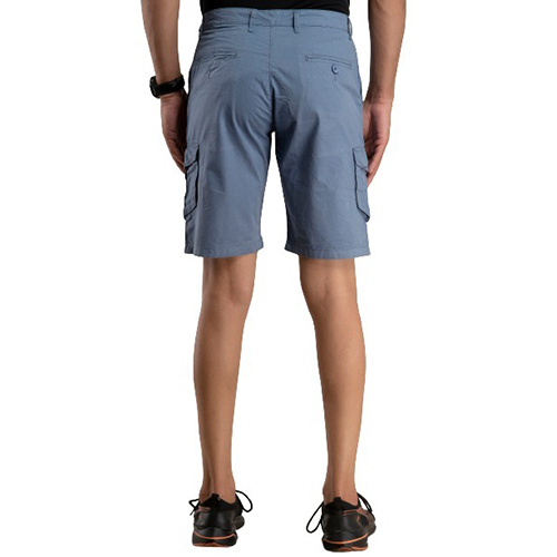 6 Pocket  Blue Cotton Cargo Shorts