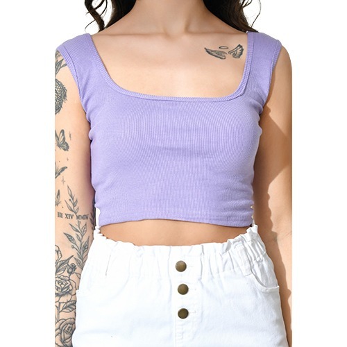 Lavender Cotton Viscose Crop Top