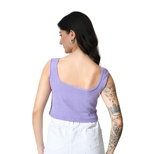 Lavender Cotton Viscose Crop Top