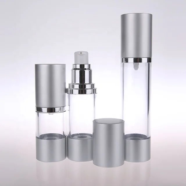 50 ML AIRLESS BOTTLE SILVER GLOSSY