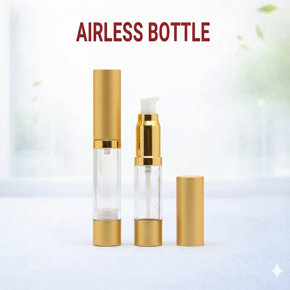30 Ml Airless Bottle Golden Glossy - Length: 50 Millimeter (mm)