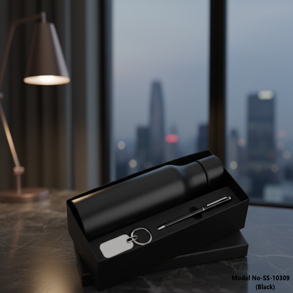 (SS-10309) Executive Bottle, Pen & Keychain Gift Set