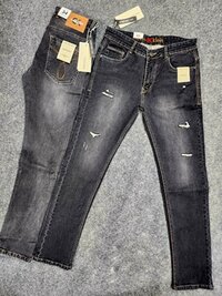 Cotton Full Length Stretchable Jeans - Color: Black