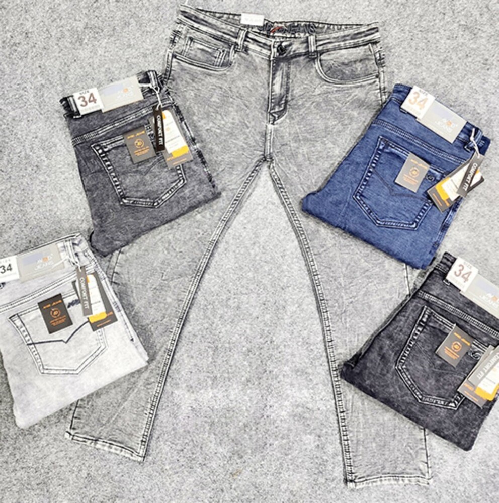 Ankle Length Cotton Fully Stretchable Jeans - Color: Multicolour