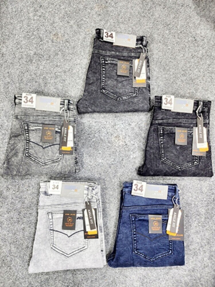 Ankle Length Glaze Cotton Fully Stretchable Jeans - Color: All Colour