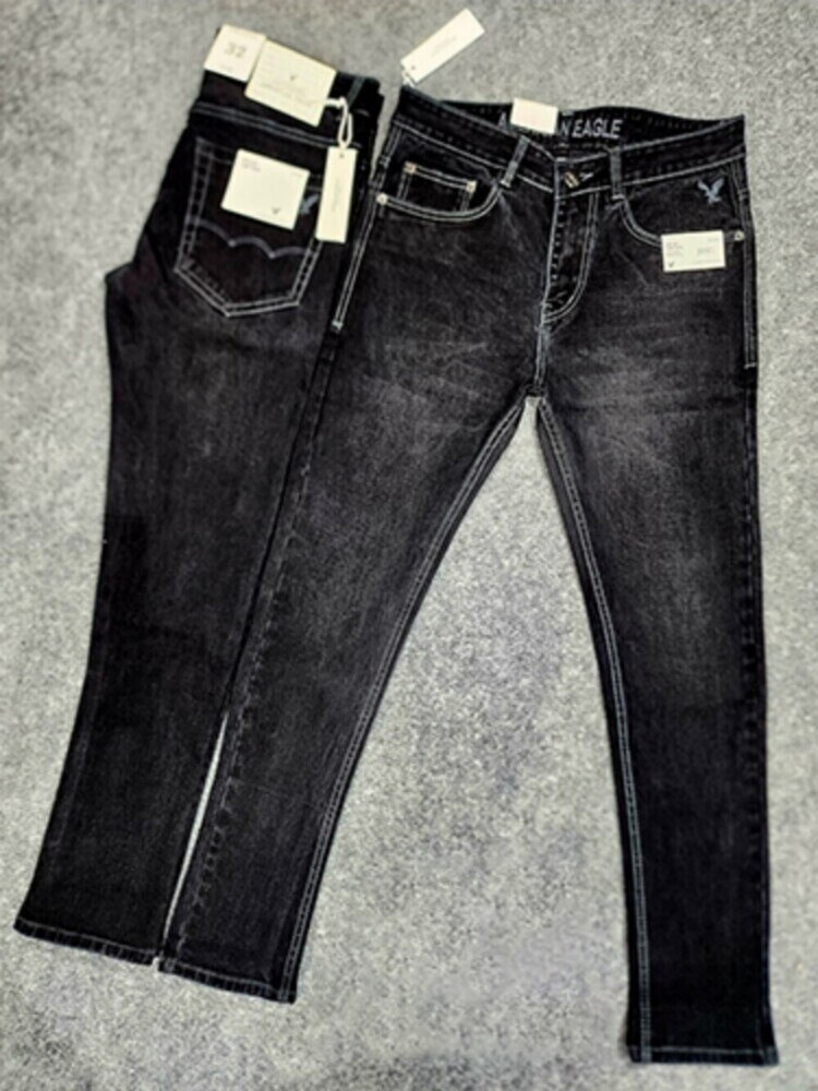 Full Length Peach Cotton Fully Stretchable Jeans - Color: Black