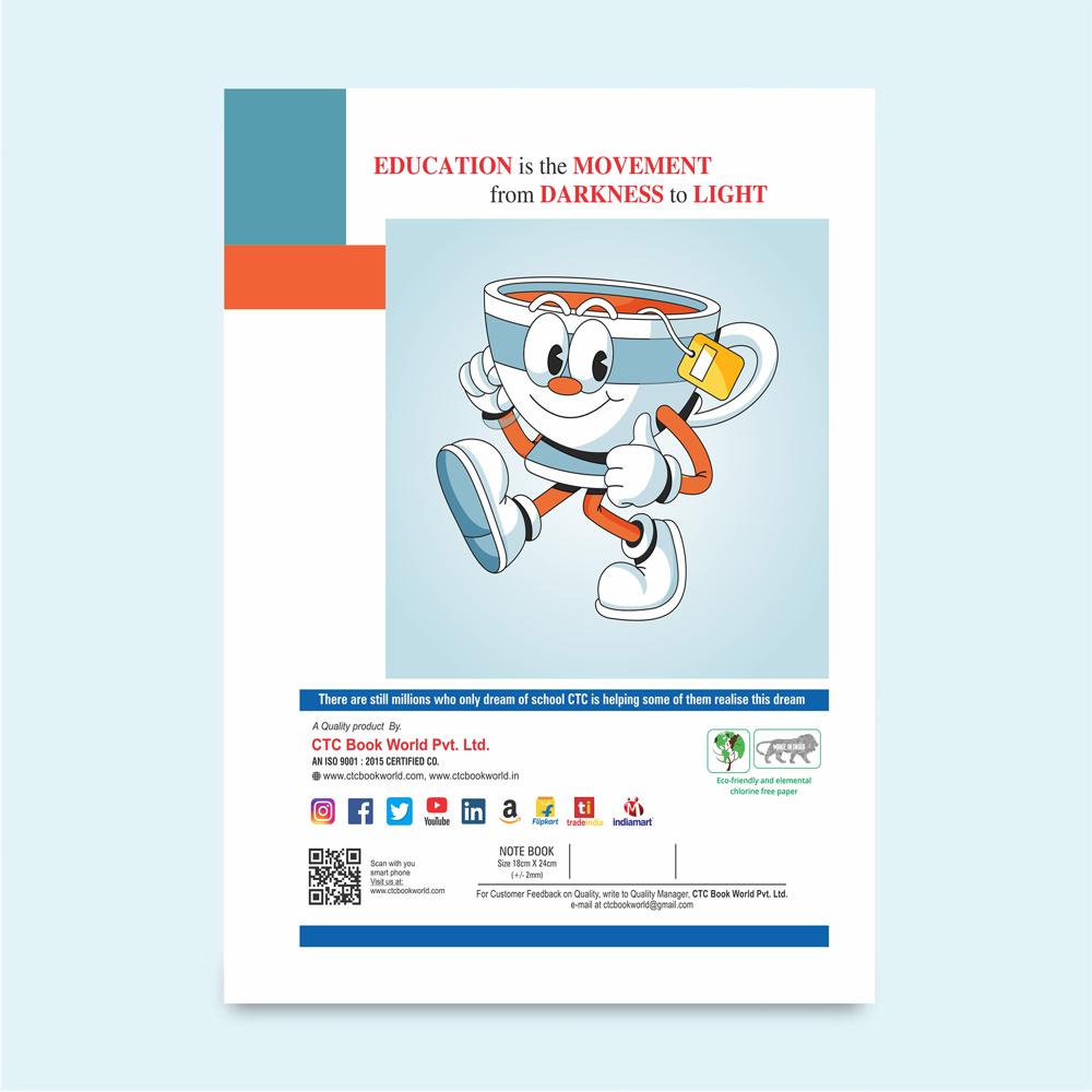 CTC BOOK WORLD Prime Series 3-in-1 Notebook | 80 Pages | Combined Hindi, English (4-Line) & Maths (Square) Ruling | All-in-One Multi-Subject Exercise Book