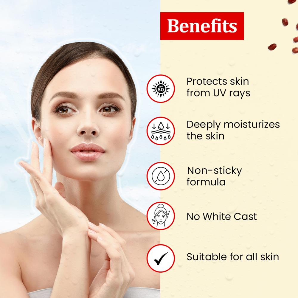 Sun Defence with SPF 50 | Protects Skin from Sun Damage & UV Rays