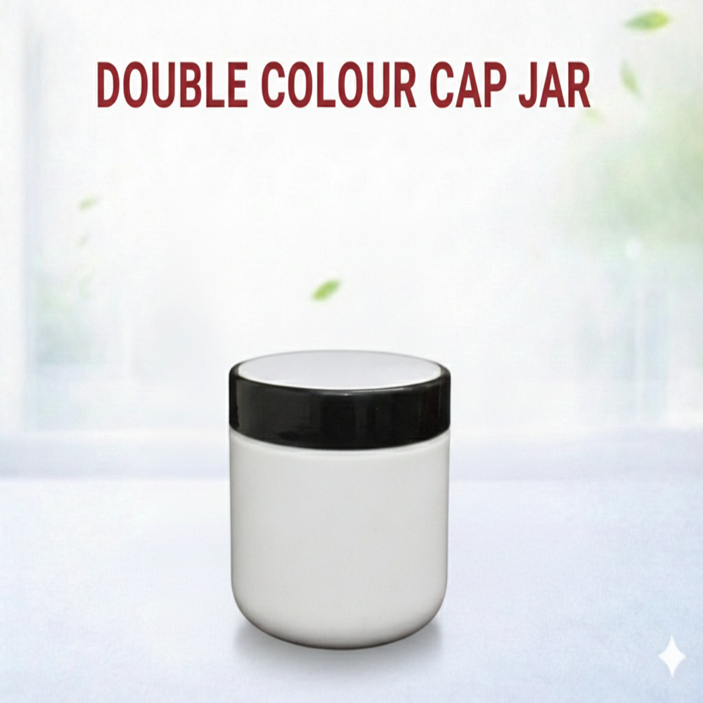 250 Gm Double Colour Cap Jar - Color: White