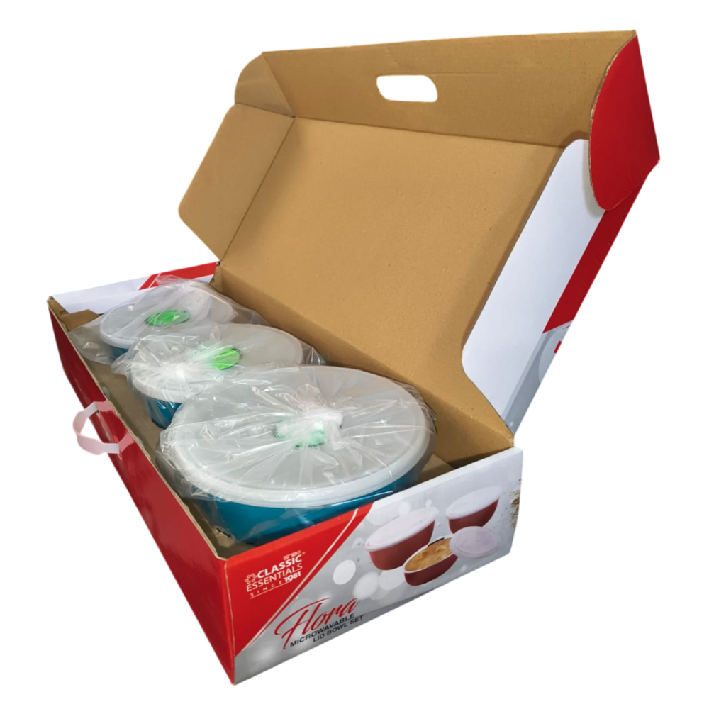 Bowl Combo Corrugated Box - Color: White And Red