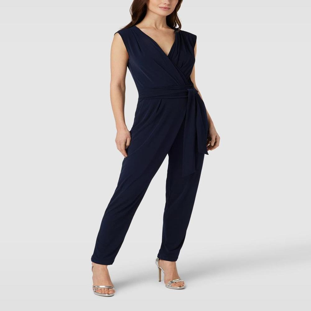 Export surplus Women Sleeveless Tie Waist Jumpsuit