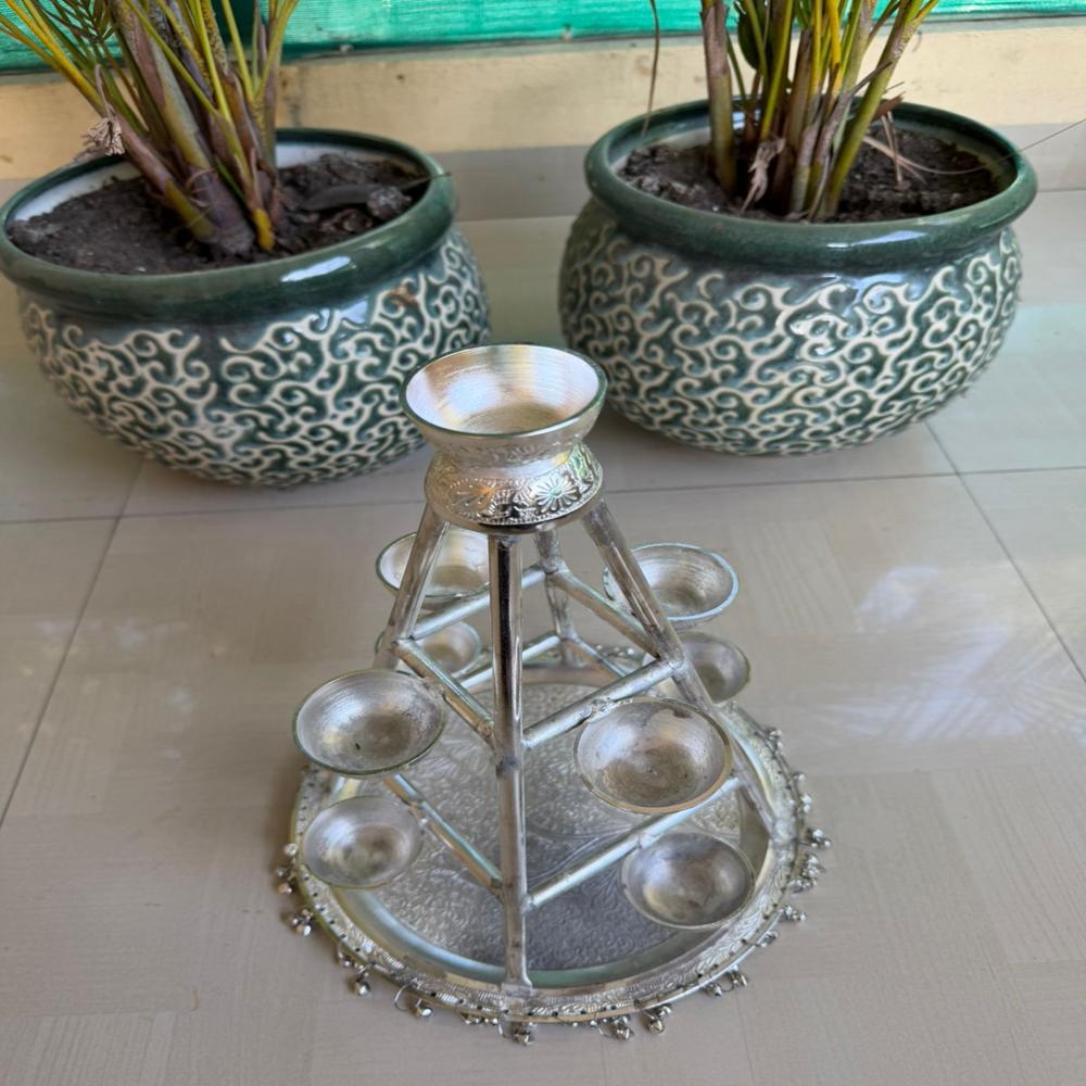 Stand 9 katori stand with ghunghroo plate