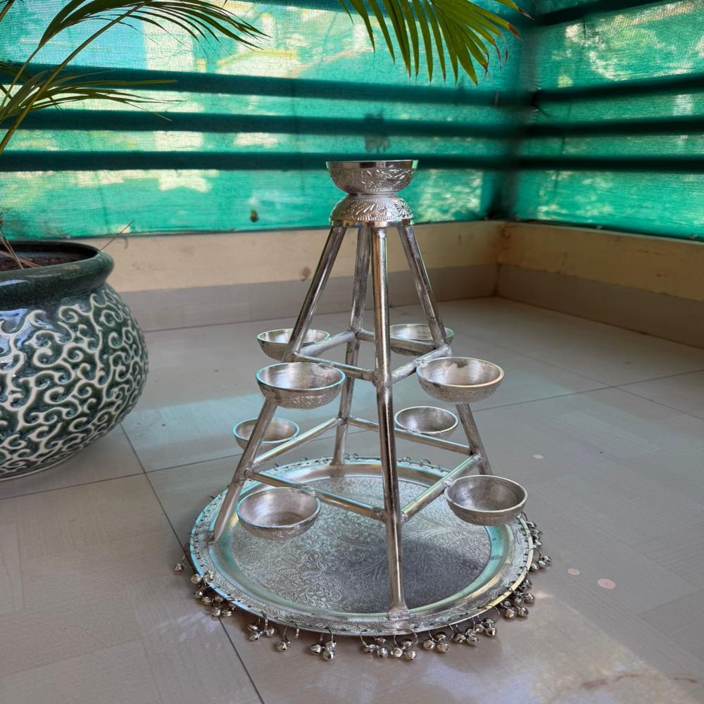 Stand 9 katori stand with ghunghroo plate