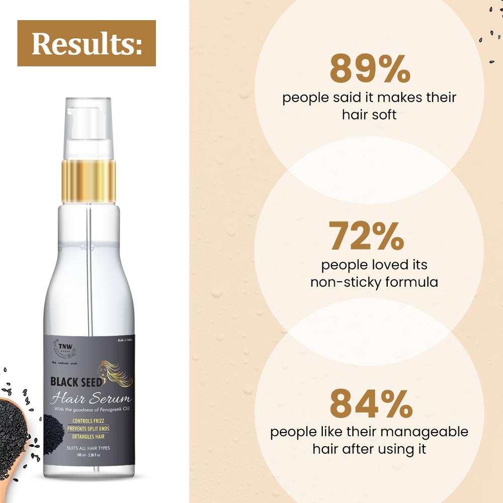 TNW- Black Seed Hair Serum for Frizzy & Dry Hair | Blend of Black Seed Oil, Fenugreek Oil & Natural Ingredients
