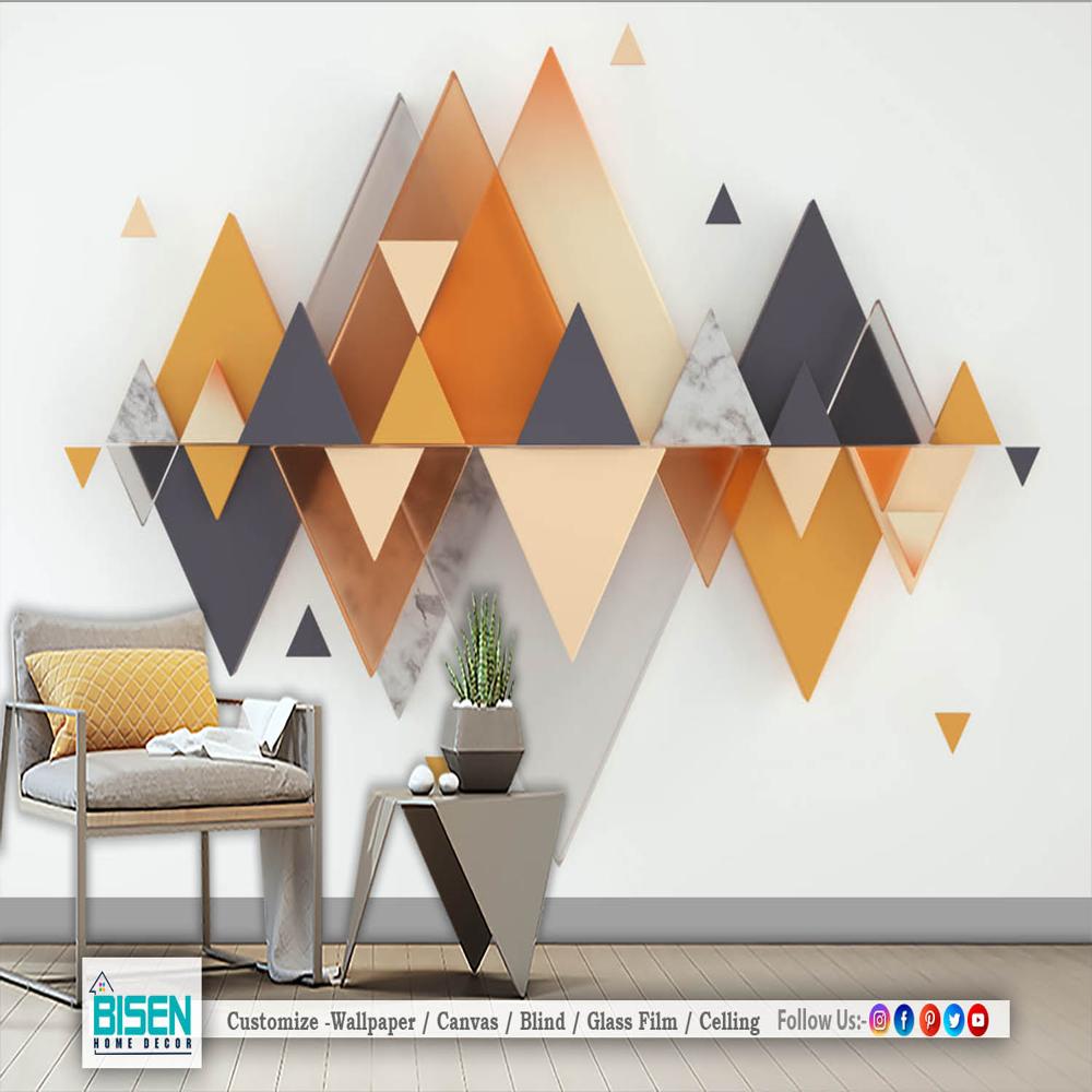 3d Geometric For Living Room - Material: Non Woven