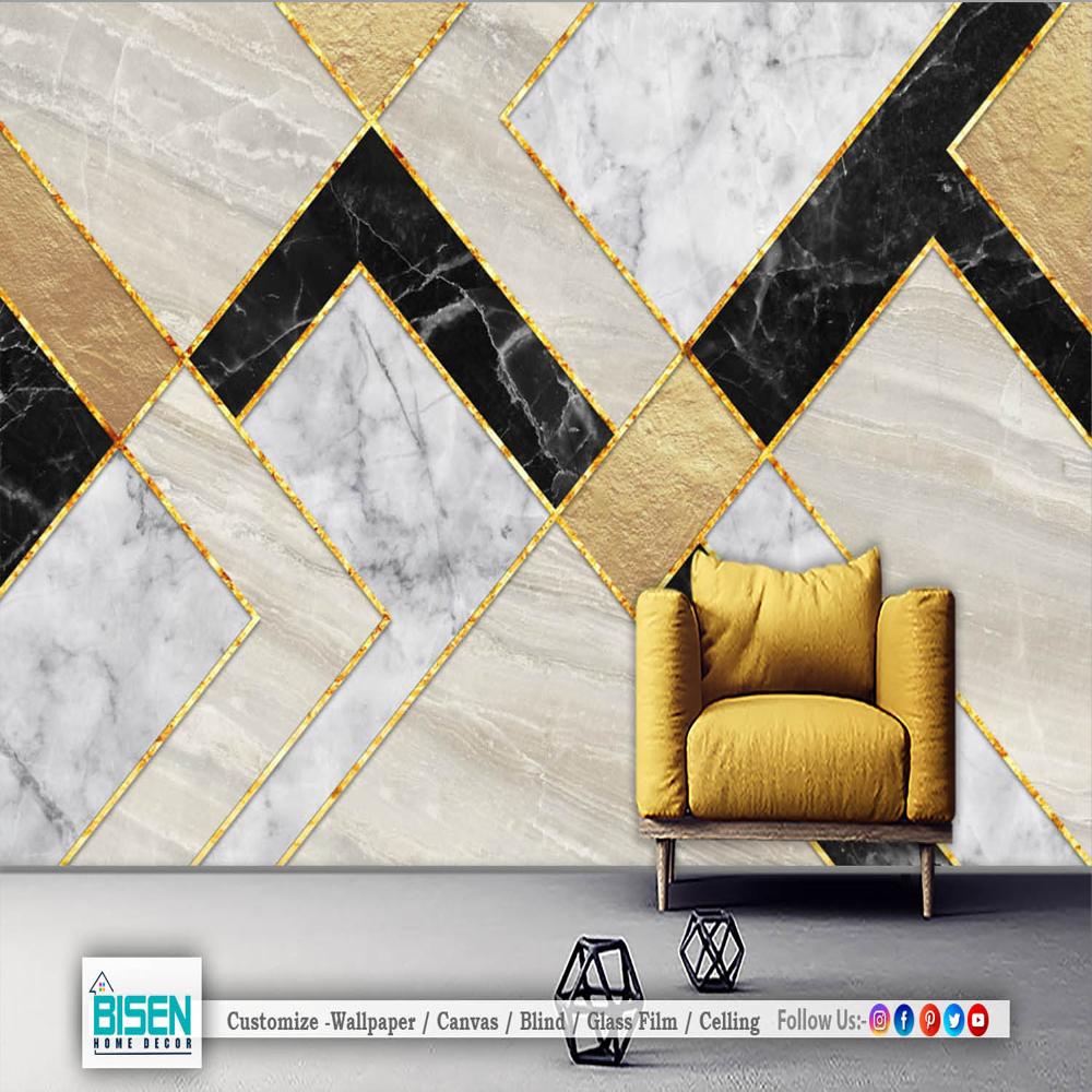 3d Geometric For Living Room - Material: Non Woven