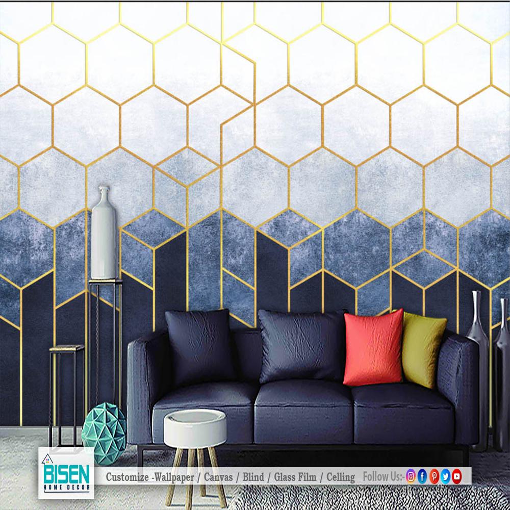 3d Geometric For Living Room - Material: Non Woven