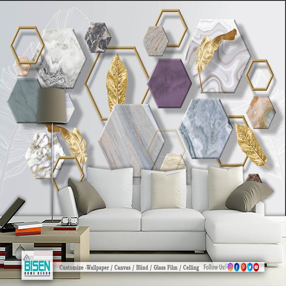 3d Geometric For Living Room - Material: Non Woven