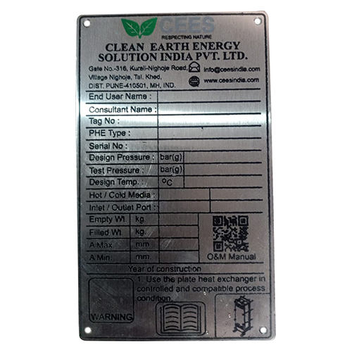 Vertical SS Name Plate