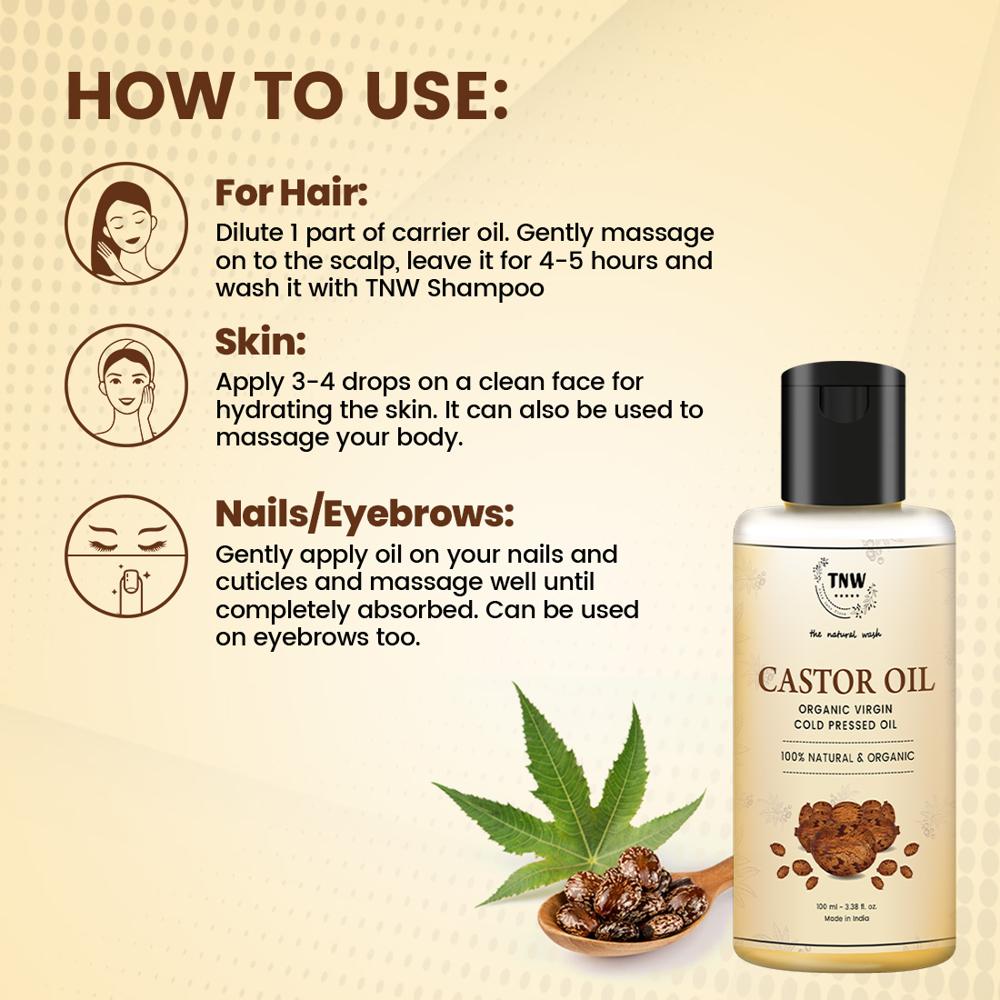 Castor Oil for Healthy Skin & Nails | Adds Volume to Eyebrow & Eyelashes