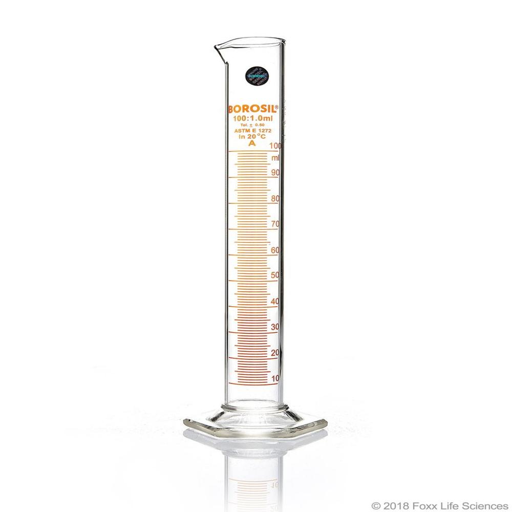 Borosil Class A Hexagonal Base Pour Out Cylinder With Individual ...
