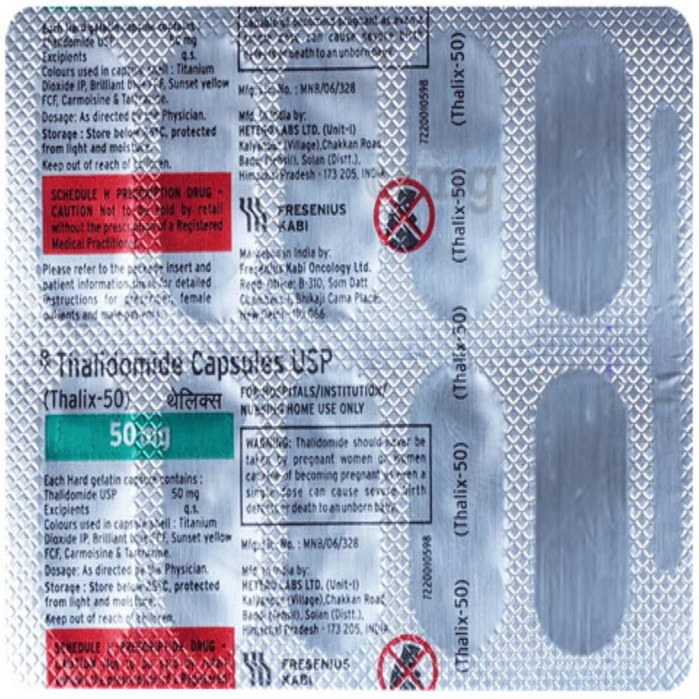 50 Mg Thalidomide Capsules Usp - 50 Mg Dosage, Normal Fermentation Smell | Shelf Life 24-36 Months, Storage 20â°c To 25â°c