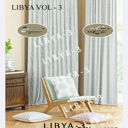 libya 3 Curtain fabric