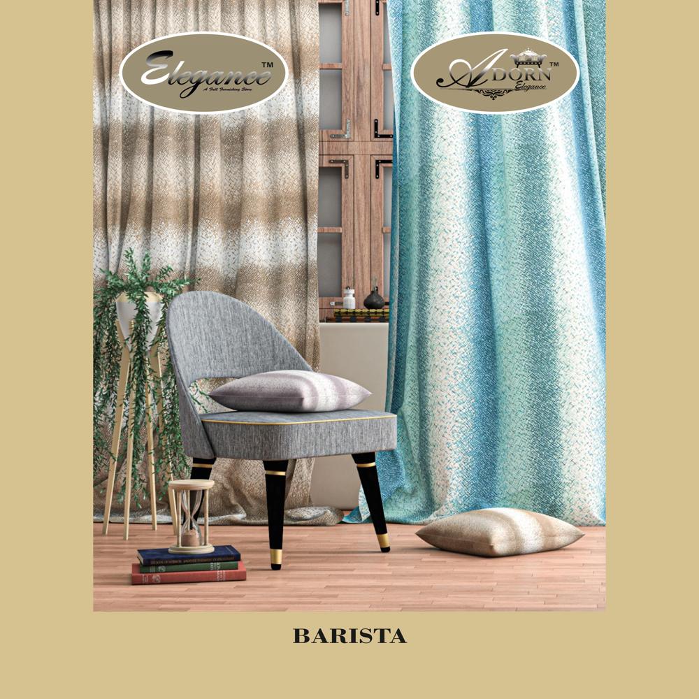 Barista Print Curtain Fabric - Color: Multi