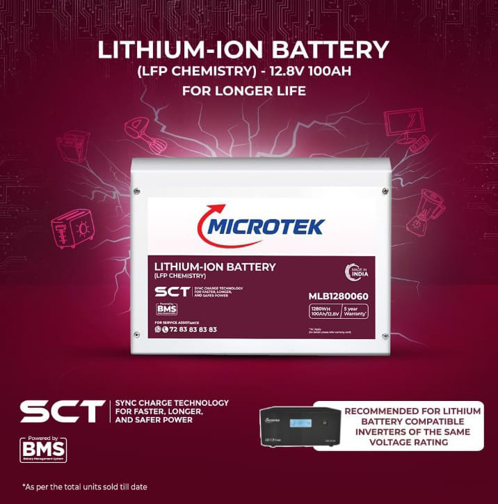 Microtek Lithium Battery - Features: Fast Charging