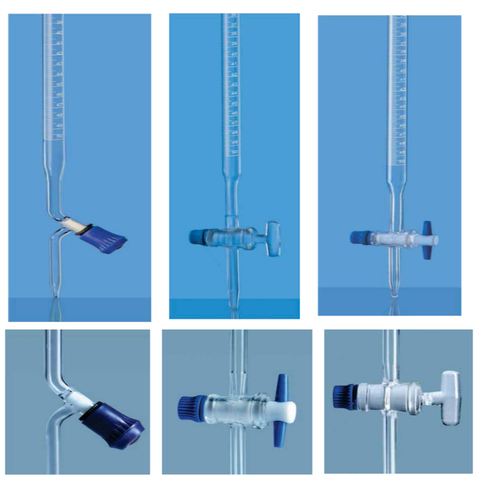 BURETTES With Boroflo stopcock, Class A, with Individual Calibration Certificate